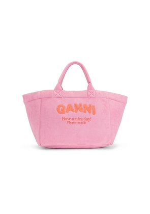 Ganni XXL Shopper Beach Resort in Pink.