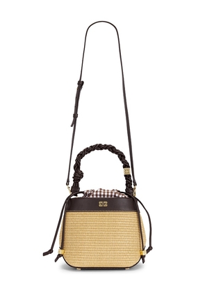 Ganni Bou Bucket Raphia in Brown.
