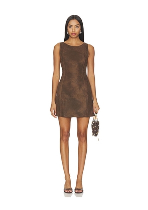 Free People Atlas Suede Mini Dress in Chocolate. Size XS. Also in S, M, L, XL.