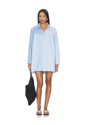 Free People Oxford Club Mini Dress in Blue. Size XS. Also in S, M, L, XL.