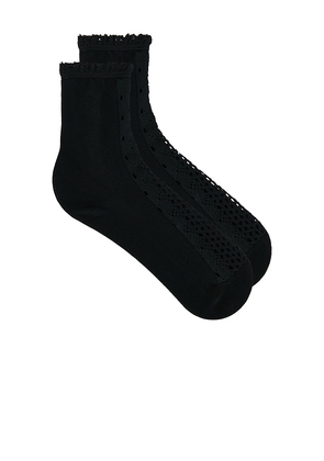 Free People Rubies Crochet Socks in Black.