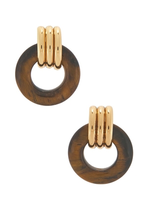 Heaven Mayhem Luma Knot Earrings in Brown.