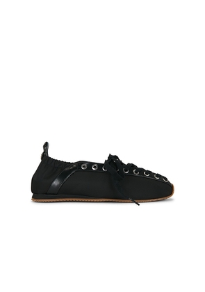 Ganni Lace Up Sporty Ballerina Sneaker in Black. Size 36. Also in 37, 38, 39, 40, 41.