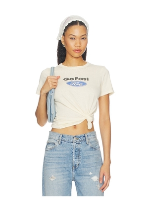 Junk Food Ford Fast Girl Tee in Beige. Size XS. Also in S, M, L, XL.