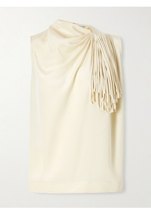 Altuzarra - Alden Fringe-trimmed Silk Top - Neutrals - FR 34,FR 36,FR 38,FR 40,FR 42,FR 44