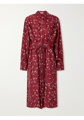 Altuzarra - Floyd Belted Printed Silk-twill Midi Dress - Red - FR 34,FR 36,FR 38,FR 40,FR 42,FR 44,FR 46