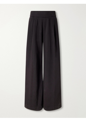 James Perse - Ribbed Waist Cotton And Cashmere-blend Wide-leg Pants - Black - 0,1,2,3,4