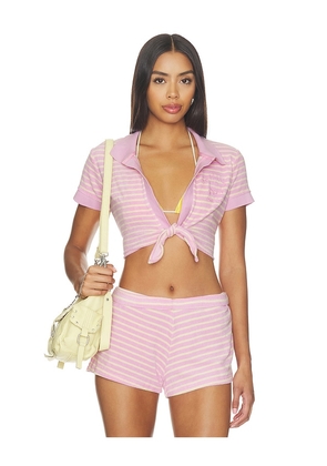 LoveShackFancy Waverlynn Polo in Rose. Size XXS. Also in XS, S, M, L, XL.