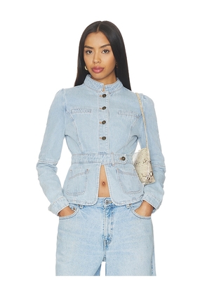 LIONESS Brooklyn Denim Jacket in Blue. Size XXS. Also in XS, S, M, L, XL.