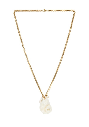 Lovers and Friends Drew Shell Necklace in Metallic Gold.