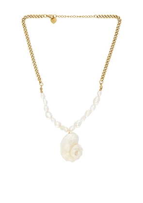 Lovers and Friends Eden Shell Necklace in Metallic Gold.