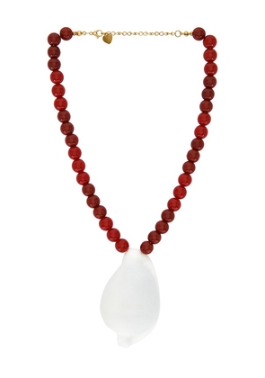 Lovers and Friends Sage Shell Necklace in Red.