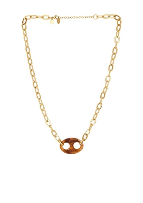 petit moments Acrylic Link Necklace in Brown.