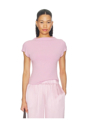 SABLYN Karlie Slit Neck Tee in Pink. Size XS. Also in S, M, L.