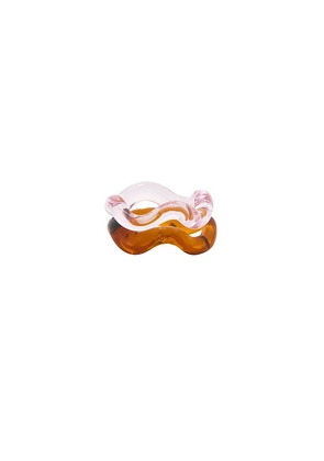Studio Conchita Onda Glass Set Of 2 Rings in Mauve. Size 5. Also in 6, 7, 8.