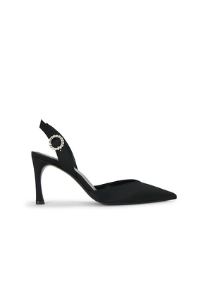 ROTATE Slingback High Heel Satin Pump in Black. Size 36. Also in 37, 38, 39, 40.