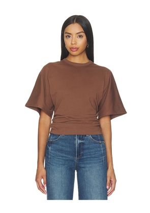 PISTOLA Veronica Kimono Sleeve Fitted Tee in Brown. Size XS. Also in S, M, L, XL.