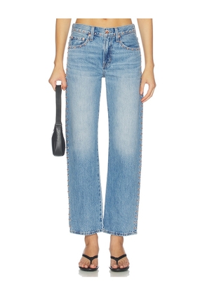 PISTOLA Lexi Mid Rise Bowed Straight Leg Jeans in Blue. Size 23. Also in 24, 25, 26, 27, 28, 29, 30, 31, 32, 33.