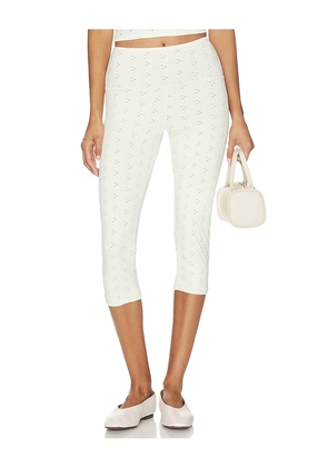 STRUT-THIS The Eyelet Capri Pant in Neutral. Size XS. Also in S, M, L.