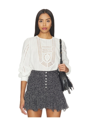 Ulla Johnson Marlowe Long Sleeve Cotton Top in Cream. Size 00. Also in 0, 2, 4, 6, 8, 10, 12.