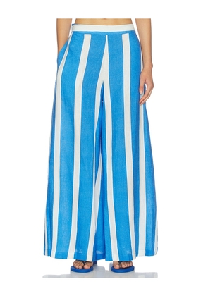 Verandah Linen Lounge Pants in Blue. Size S. Also in M, L.