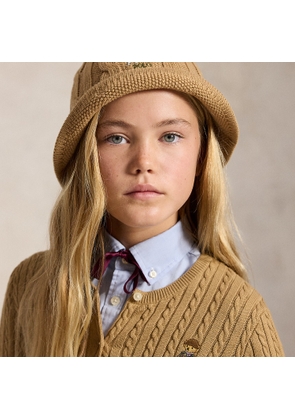 Polo Bear Cable-Knit Cotton Bucket Hat