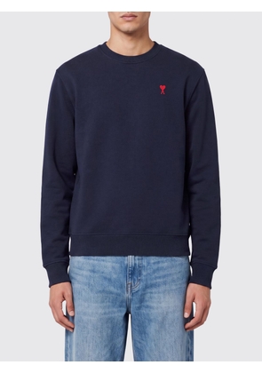 AMI PARIS Relaxed Fit Cotton Crewneck Sweatshirt with Contrast Embroidered Logo