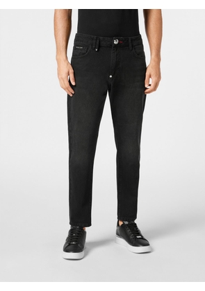 PHILIPP PLEIN Detroit Mid-Rise Slim Fit Cotton Denim Jeans