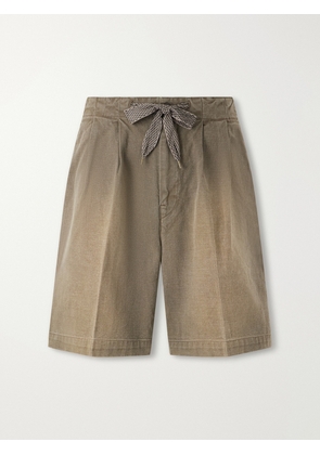 KAPITAL - Easy Straight-Leg Cotton-Canvas Shorts - Men - Green - 2