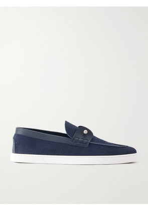 Christian Louboutin - Chambeliboat Woven Leather Loafers - Men - Blue - EU 40