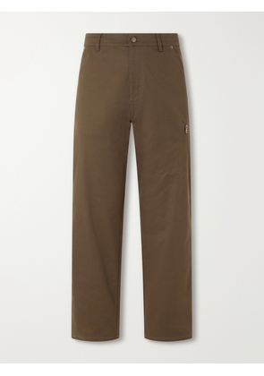 Moncler - Straight-Leg Cotton-Blend Gabardine Trousers - Men - Green - IT 46