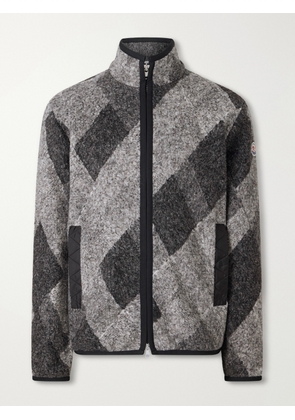 Moncler - Checked Wool-Blend Fleece Jacket - Men - Gray - S