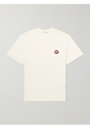 Moncler - Logo-Appliqué Cotton-Jersey T-Shirt - Men - Neutrals - S