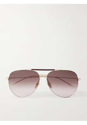 Gucci - Pure Light Aviator-Style Gold-Tone Sunglasses - Men - Gold