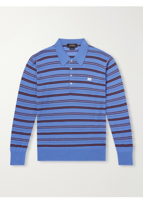 Wales Bonner - Beam Striped Wool and Cotton Polo Shirt - Men - Blue - XS