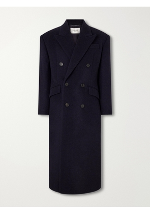 SAINT LAURENT - Double-Breasted Wool-Blend Coat - Men - Blue - FR 50