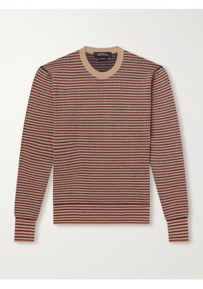 Wales Bonner - Chant Striped Merino Wool Sweater - Men - Brown - S