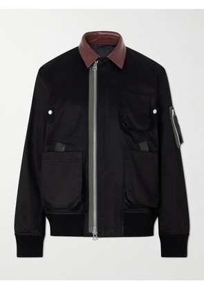 Sacai - Cotton Chino Zip-Up Bomber Jacket - Men - Black - 1