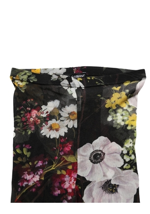 Dolce & Gabbana Black Nylon Floral Print Tights Stockings Socks - S