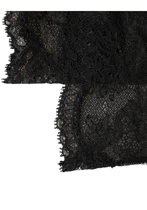 Dolce & Gabbana Black Floral Lace Nylon Stretch Knee High Socks - M