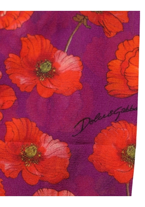 Dolce & Gabbana Purple Nylon Floral Print Tights Stockings Socks - M