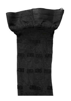 Dolce & Gabbana Black Sheer Logo Monogram Tights Stockings Socks - L