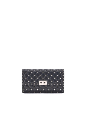 Valentino Garavani Black Calf Leather Bos Taurus Shoulder Bag