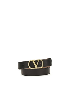 Valentino Garavani Black Calf Leather Bos Taurus Regular Belt - 100 cm / 40 Inches