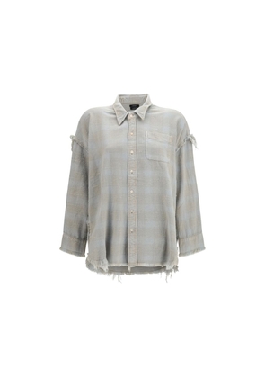 R13 Blue Cotton Pattern Shirt - XS