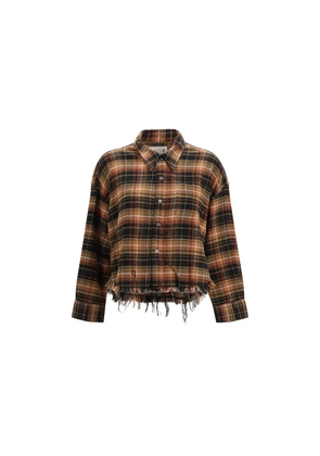 R13 Brown Cotton Pattern Shirt - M