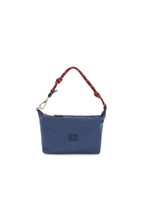 Miu Miu Blue Cotton Shoulder Bag