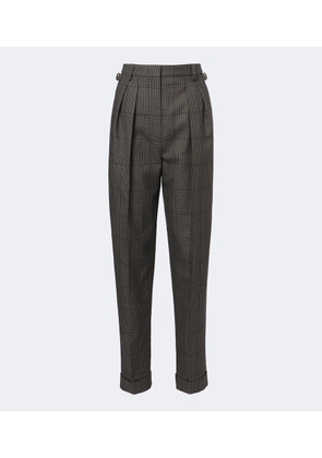 Mugler Checked wool straight pants