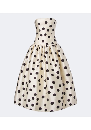The New Arrivals Ilkyaz Ozel Leyla polka-dot satin bustier gown