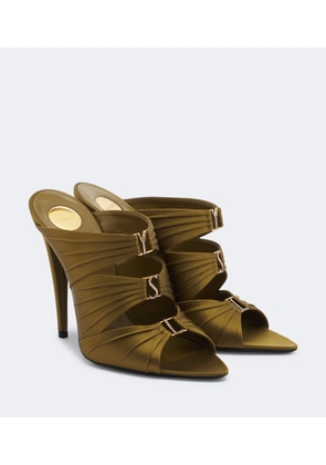 Saint Laurent Emilie embellished crepe satin mules